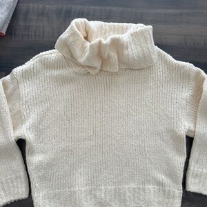 Pilcro Cozy Cream Turtleneck Sweater